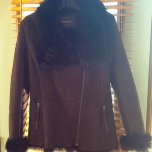 Faux Fur / Suede Zipfront Jacket